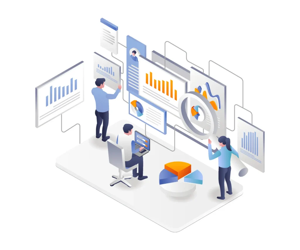 Digital Marketing team working illustration